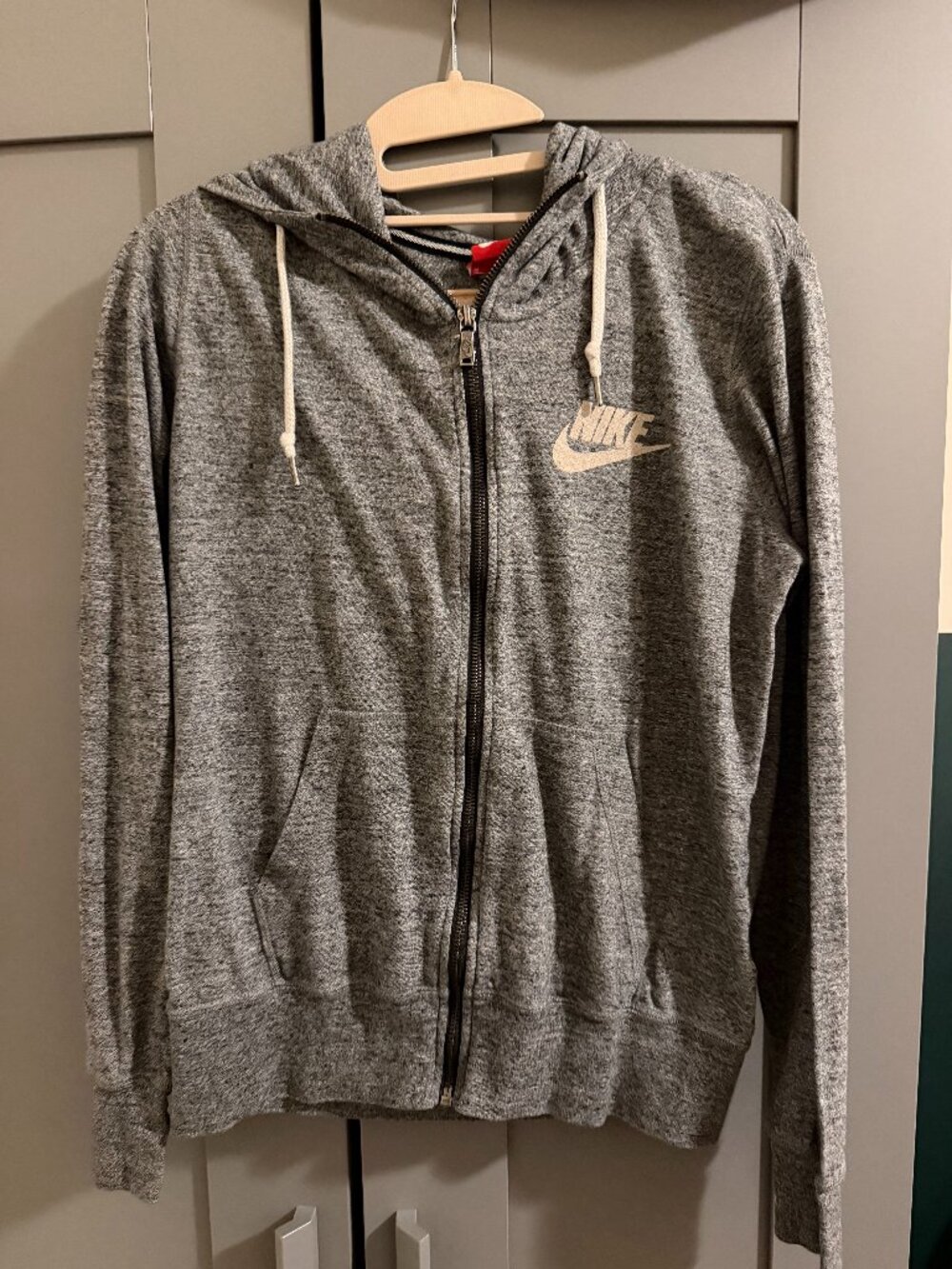 Nike Women's Gray Heather Zip Up Hoodie Sweatshirt Medium